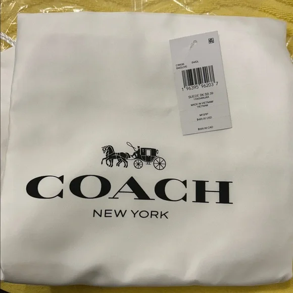 Coach (NWT) Brooklyn Shoulder Bag 39 in Brass/Olive Suede - Picture 17 of 17